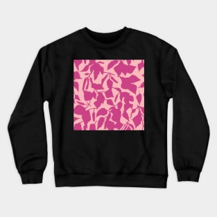 Birch leaves fuchsia on light pink seamless pattern Crewneck Sweatshirt